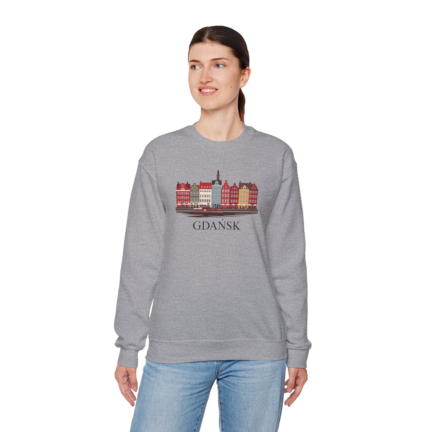 GDAŃSK Sweatshirt – Unisex Heavy Blend™ Crewneck with Waterfront Design