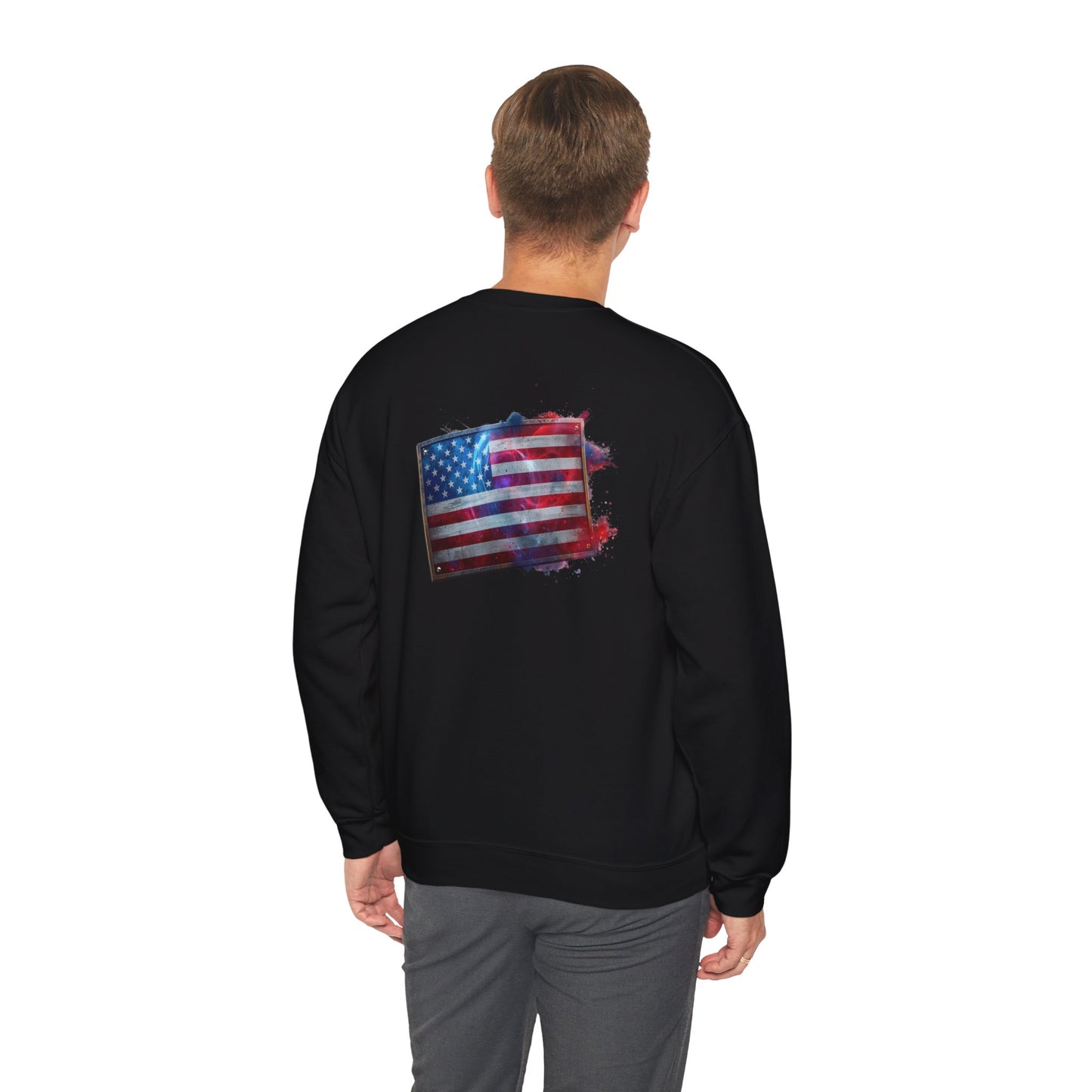 USA Flag Sweatshirt – American Flag Design Unisex Heavy Blend™ Crewneck