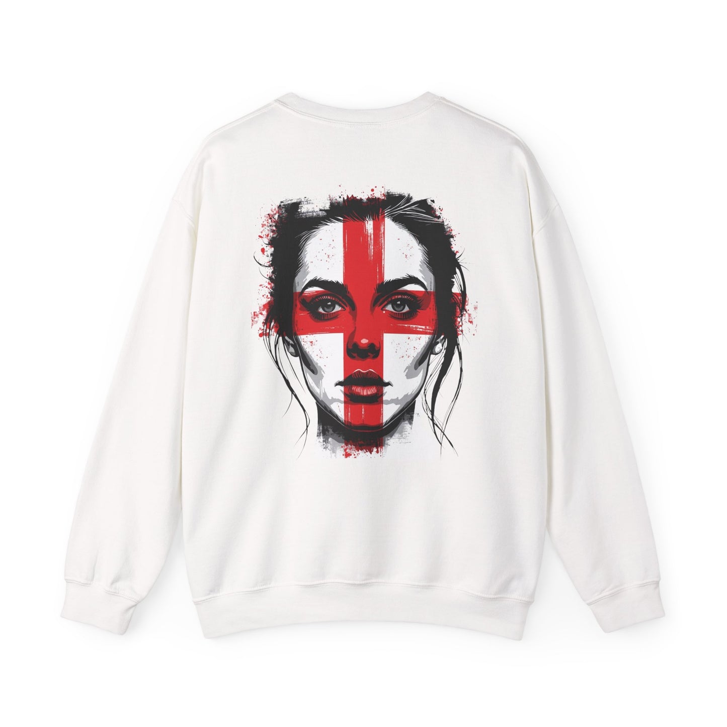 England Face Paint Sweatshirt – Female Flag Design Unisex Heavy Blend™ Crewneck
