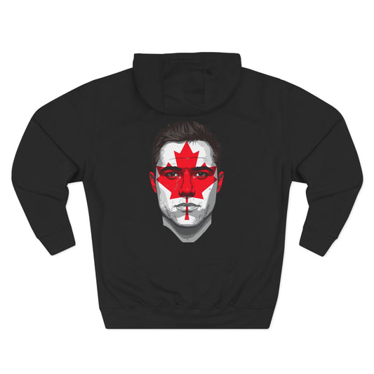 Canada Face Paint Hoodie (M) – Three-Panel Fleece