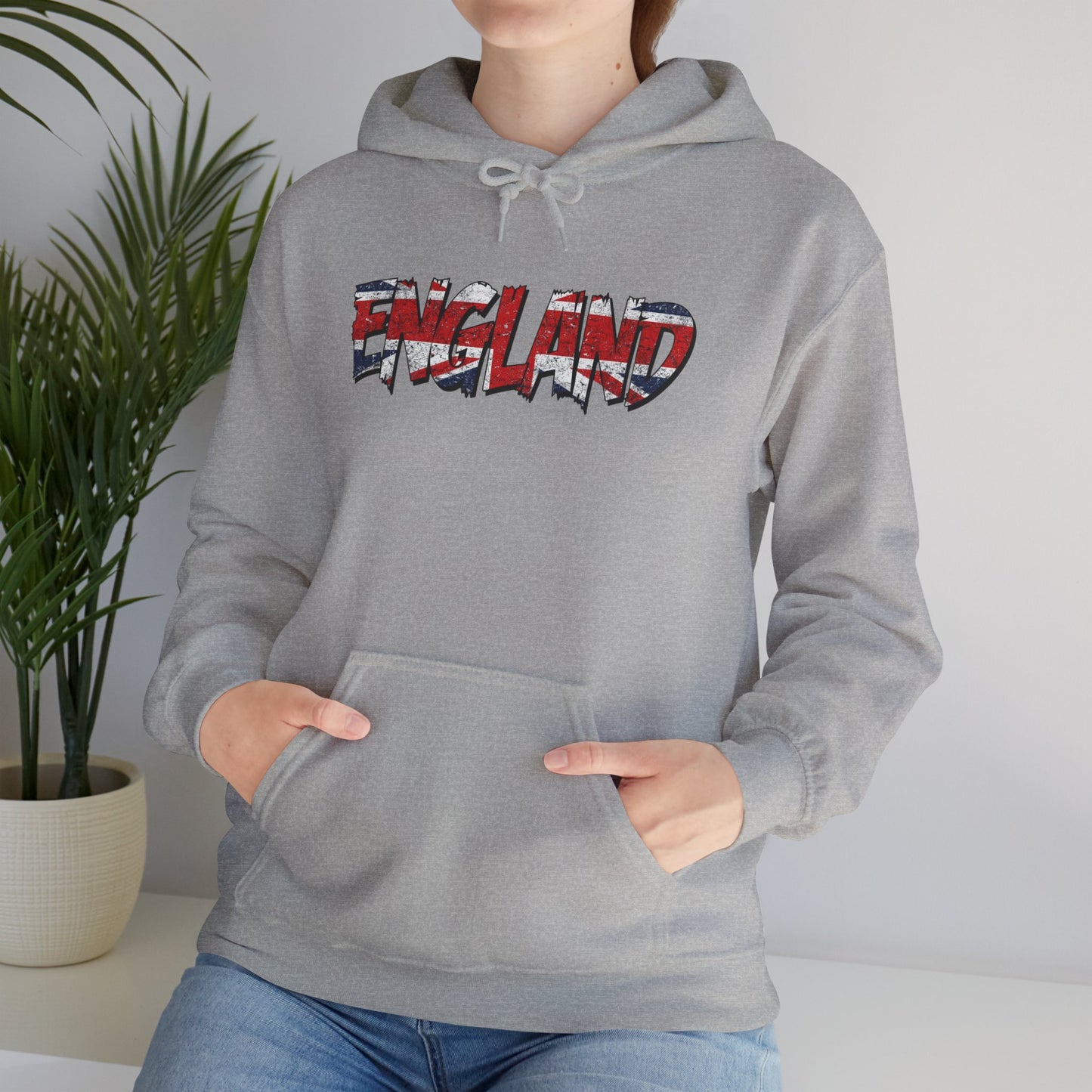 England Hoodie – Flag Text Design Unisex Heavy Blend™ Pullover