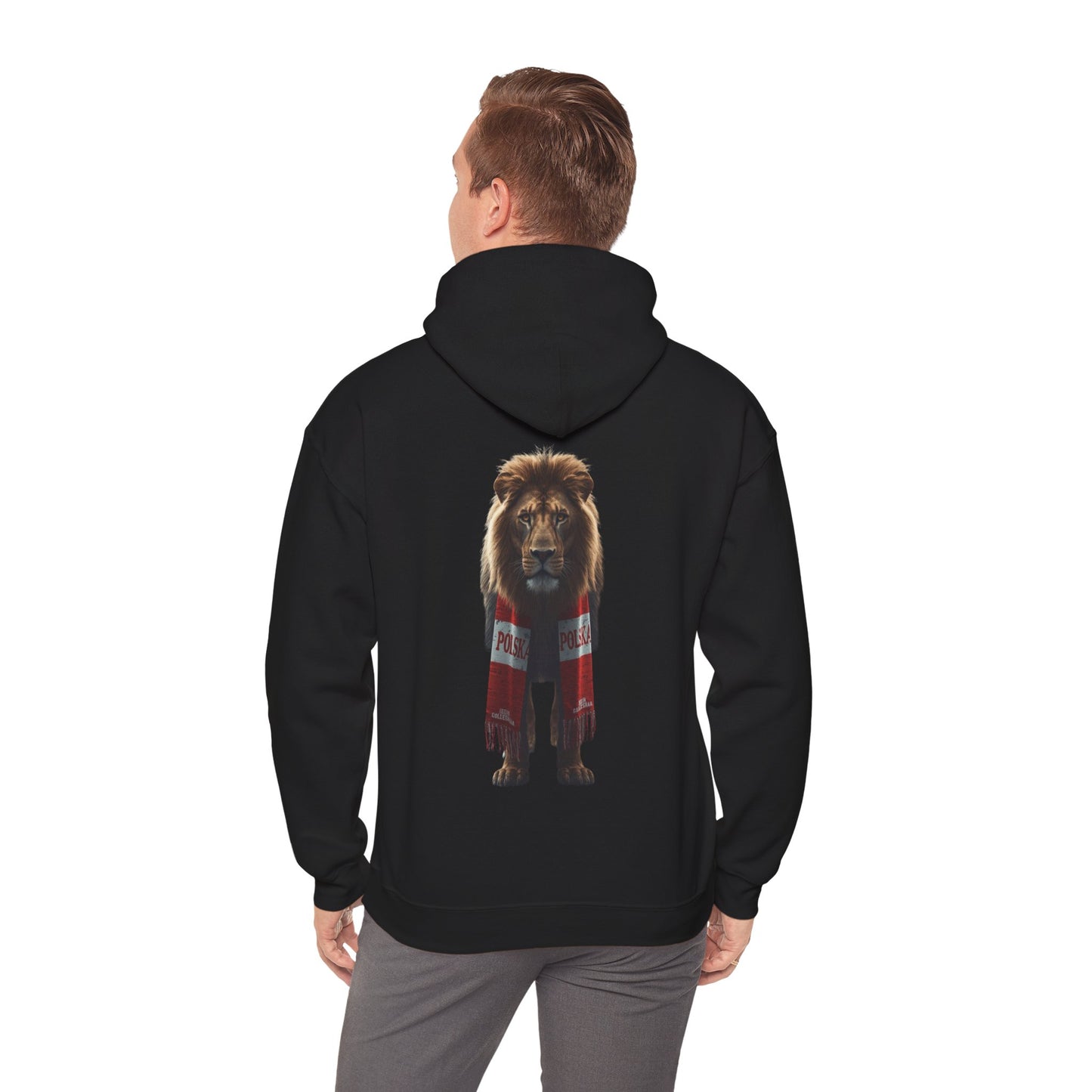 Poland Lion Hoodie – Heavy Blend™ Hooded Sweatshirt with Scarf Design