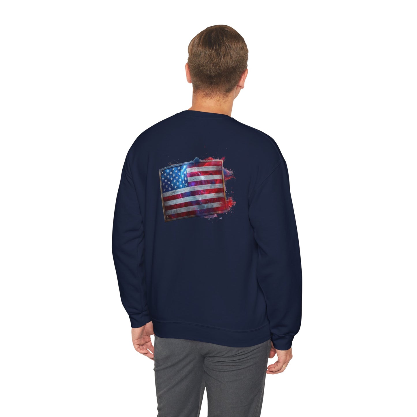USA Flag Sweatshirt – American Flag Design Unisex Heavy Blend™ Crewneck
