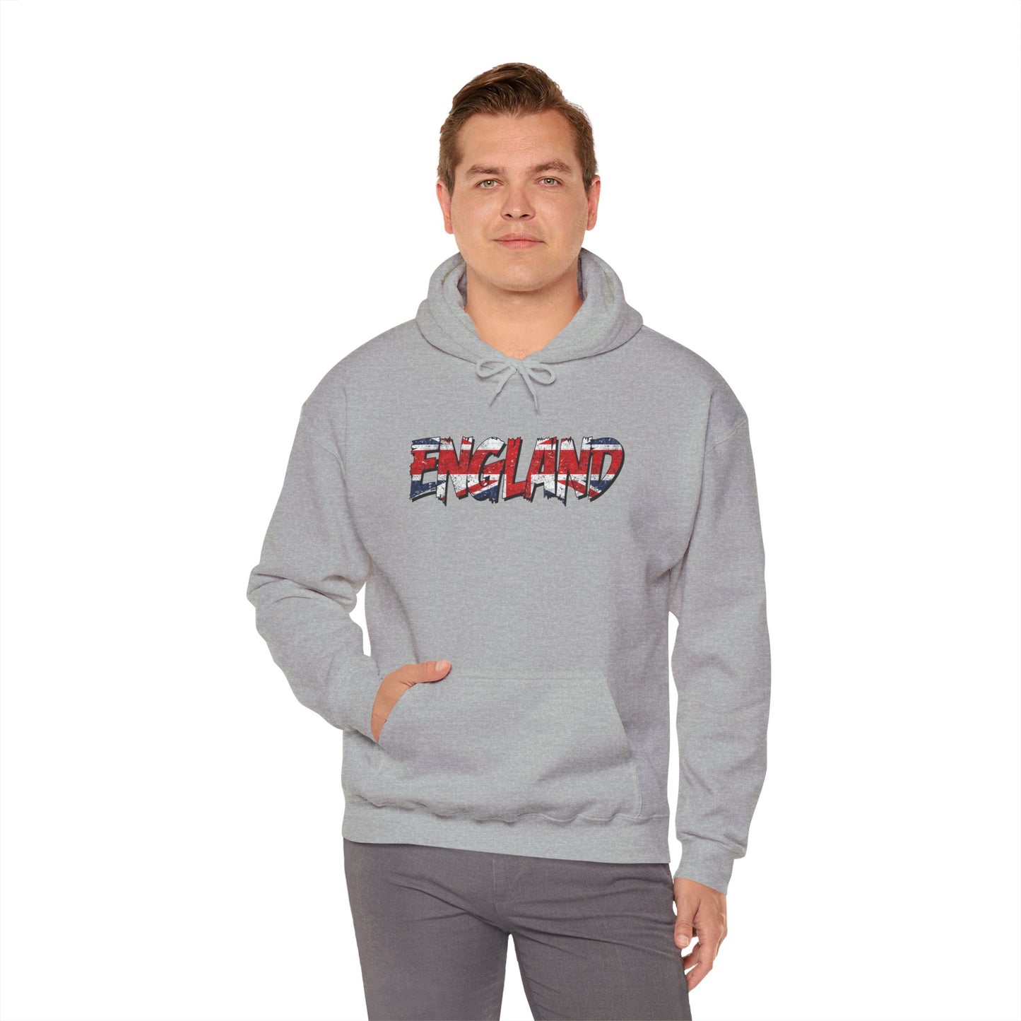 England Hoodie – Flag Text Design Unisex Heavy Blend™ Pullover
