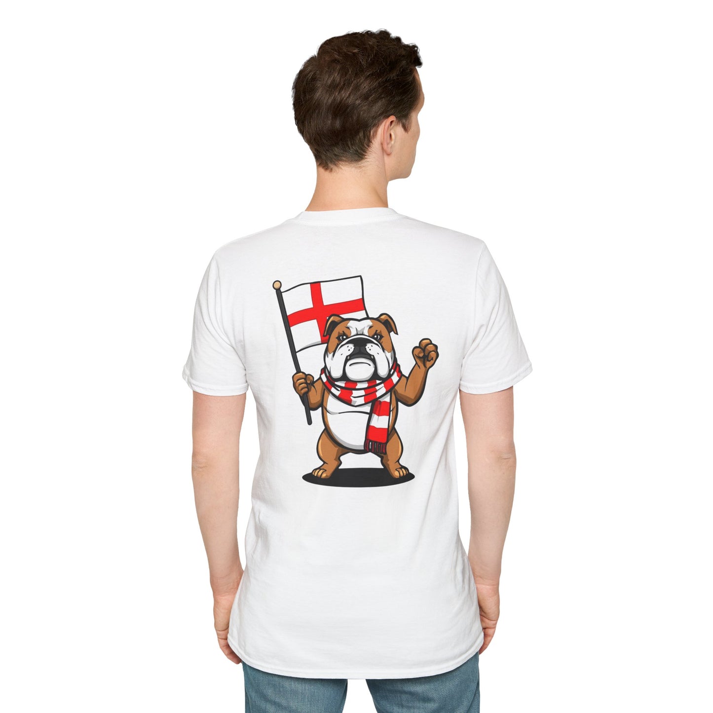 English Bulldog Flag Tee – Patriotic Softstyle T-Shirt