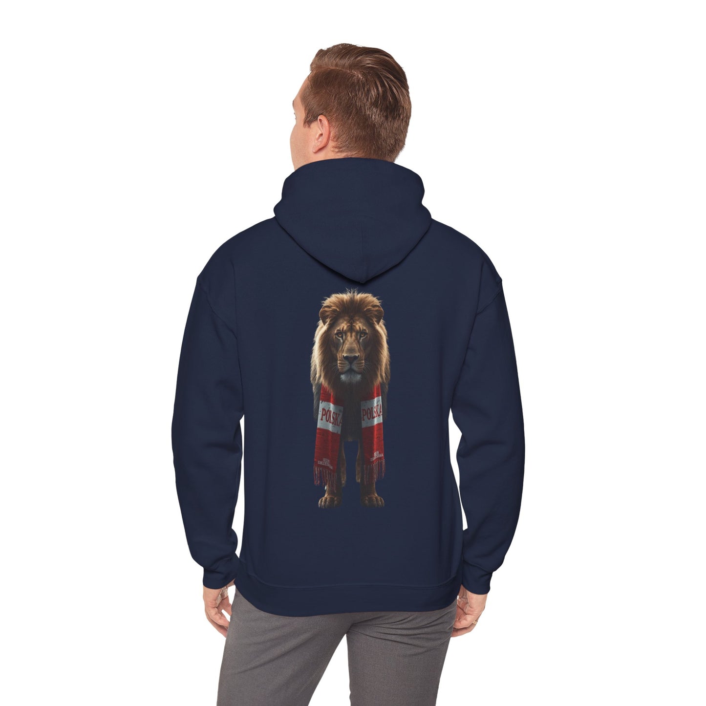 Poland Lion Hoodie – Heavy Blend™ Hooded Sweatshirt with Scarf Design