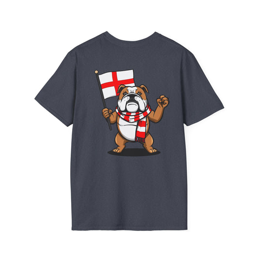 English Bulldog Flag Tee – Patriotic Softstyle T-Shirt
