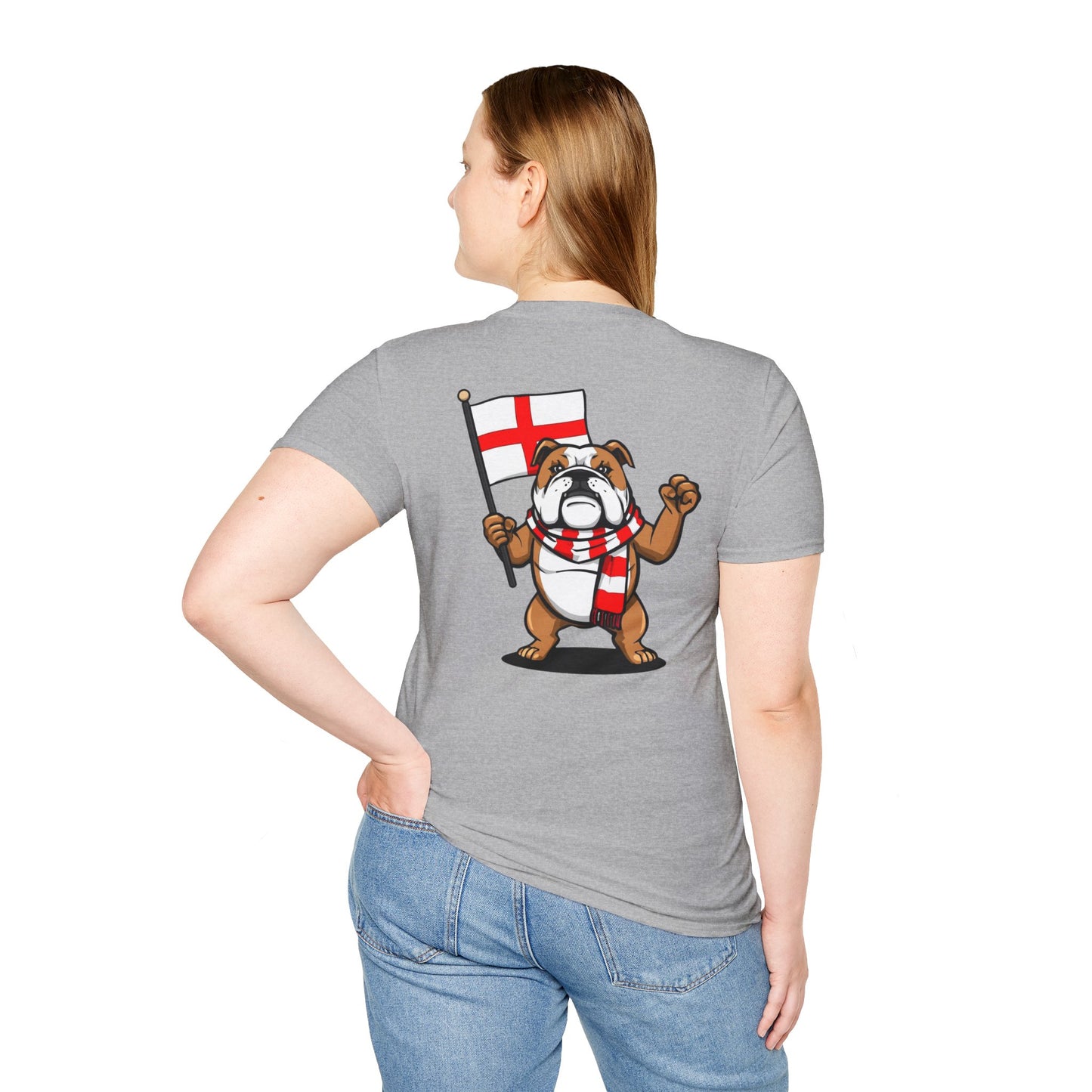 English Bulldog Flag Tee – Patriotic Softstyle T-Shirt