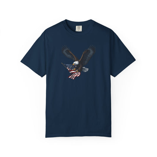 American Eagle T-Shirt – Garment-Dyed USA Flag Design Tee