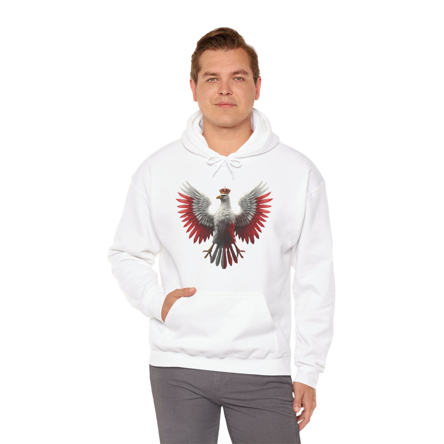 Majestic Eagle Hoodie – Heavy Blend™ Hooded Sweatshirt (Poland Design)