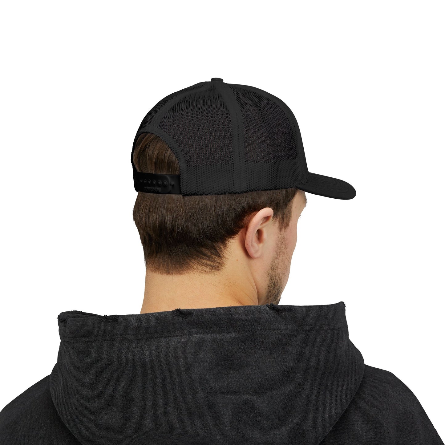 American Eagle Trucker Cap – Patriotic USA Flag Snapback Hat (Black/Navy)