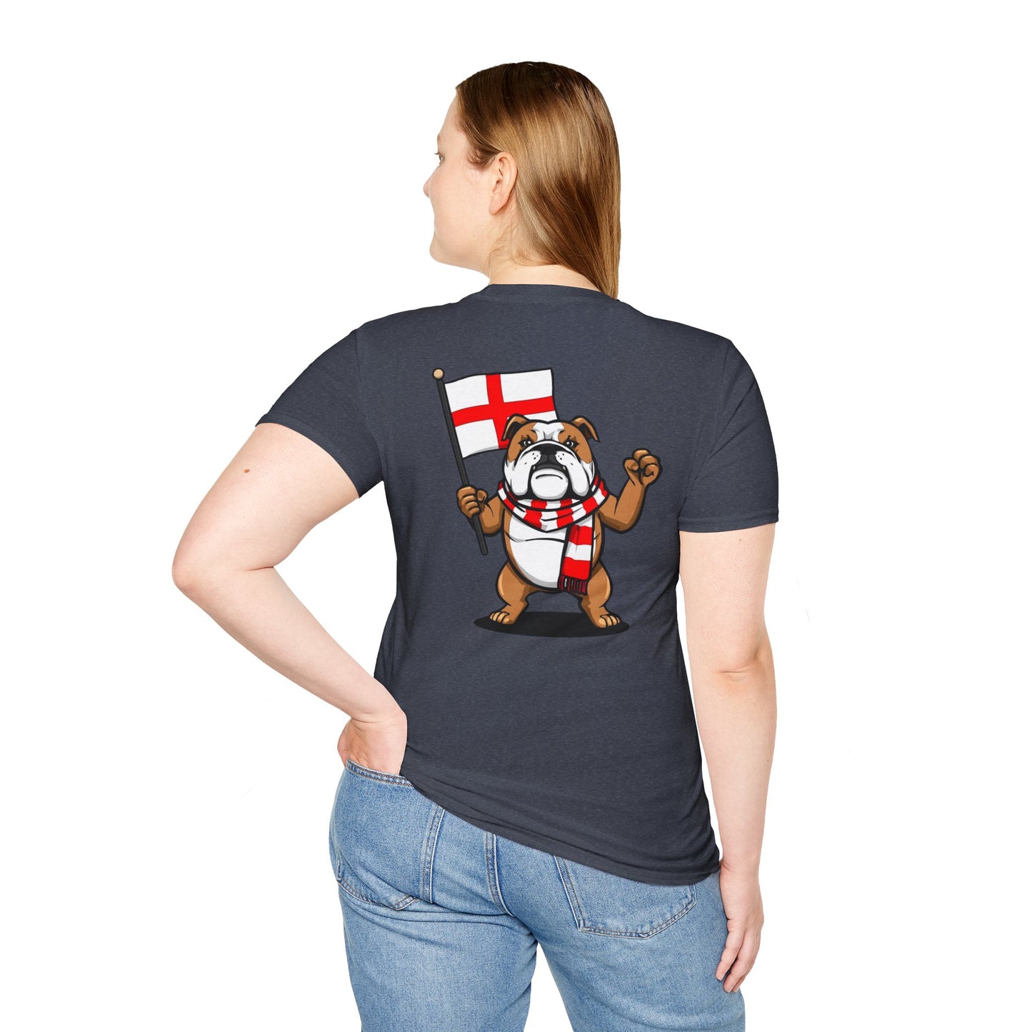 English Bulldog Flag Tee – Patriotic Softstyle T-Shirt
