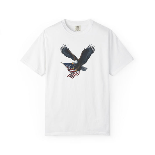American Eagle T-Shirt – Garment-Dyed USA Flag Design Tee