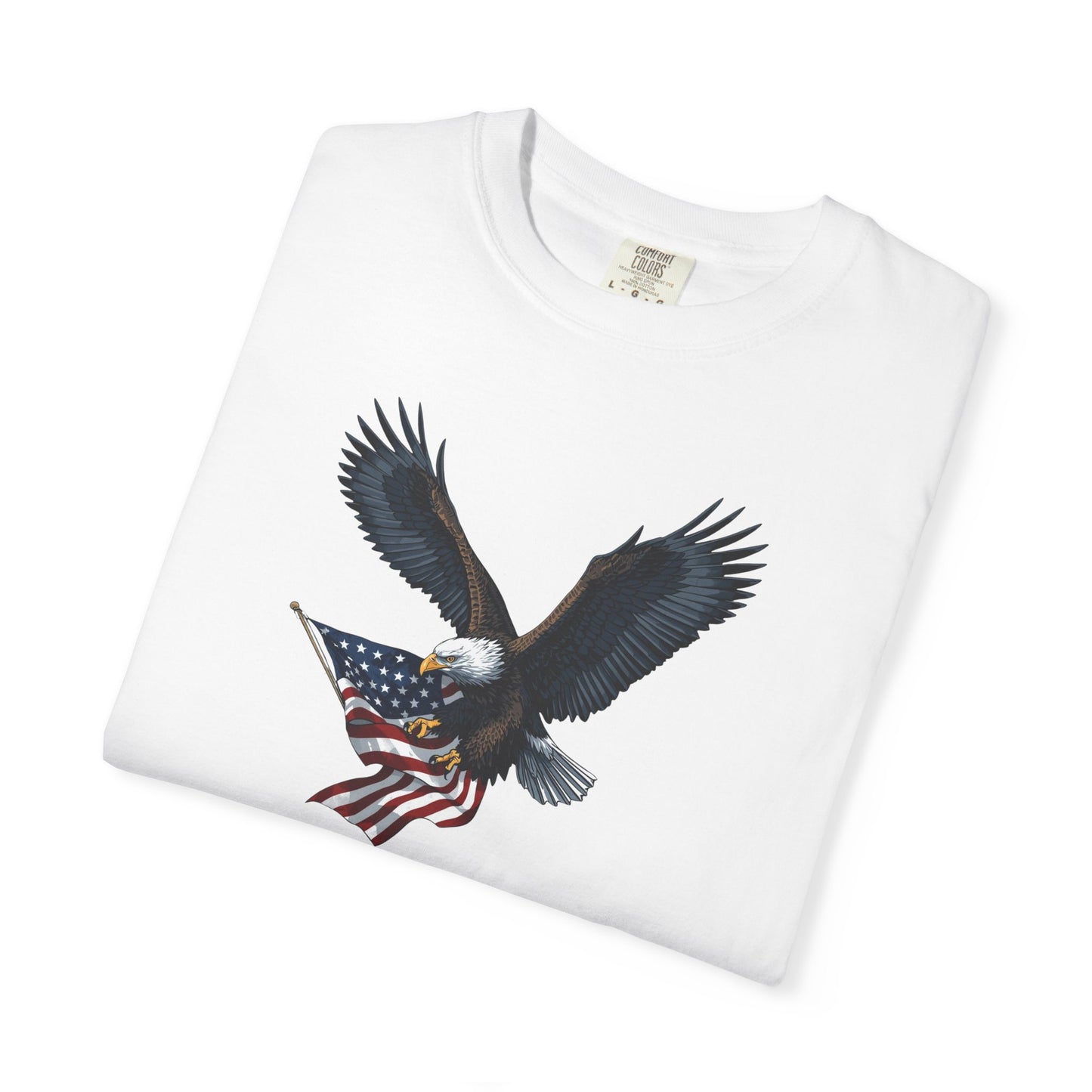 American Eagle T-Shirt – Garment-Dyed USA Flag Design Tee