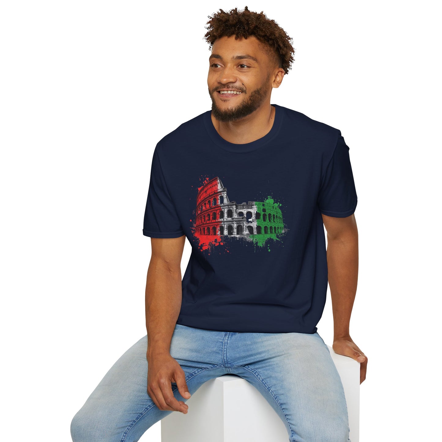 Colosseum Italy Flag – Softstyle T-Shirt
