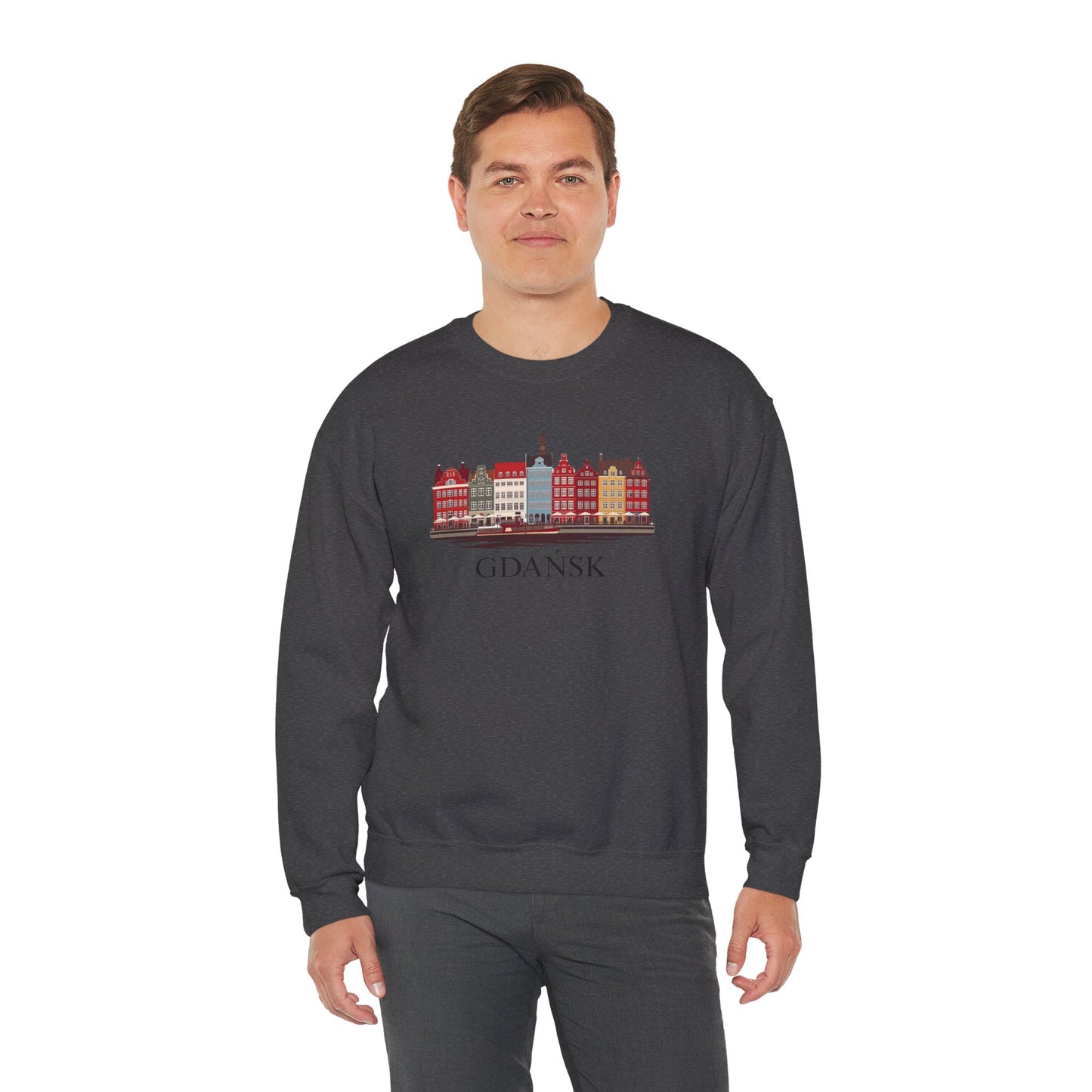 GDAŃSK Sweatshirt – Unisex Heavy Blend™ Crewneck with Waterfront Design